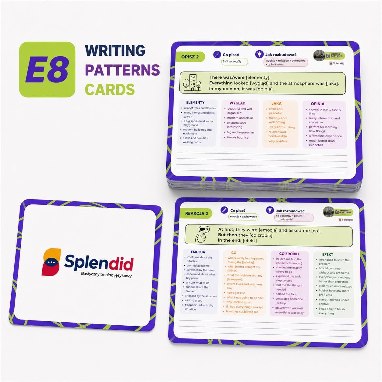 E8 Writing Patterns Cards